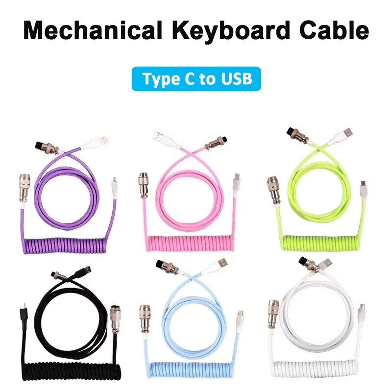 Gaming Keyboard Type C - Kabel spiralny do klawiatury mechanicznej, kabel