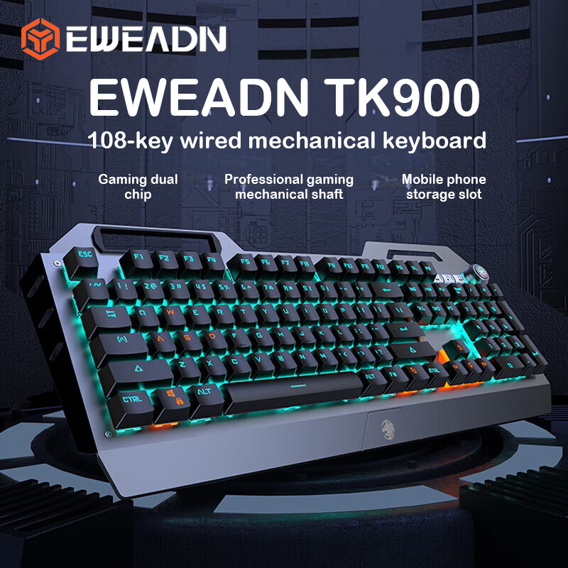 Keyboard Gaming Mac - Klawiatura mechaniczna EWEADN TK900, ładowana przez