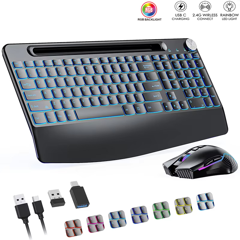 Gaming Keyboard Mouse Set - Bezprzewodowa klawiatura i mysz 2,4G i