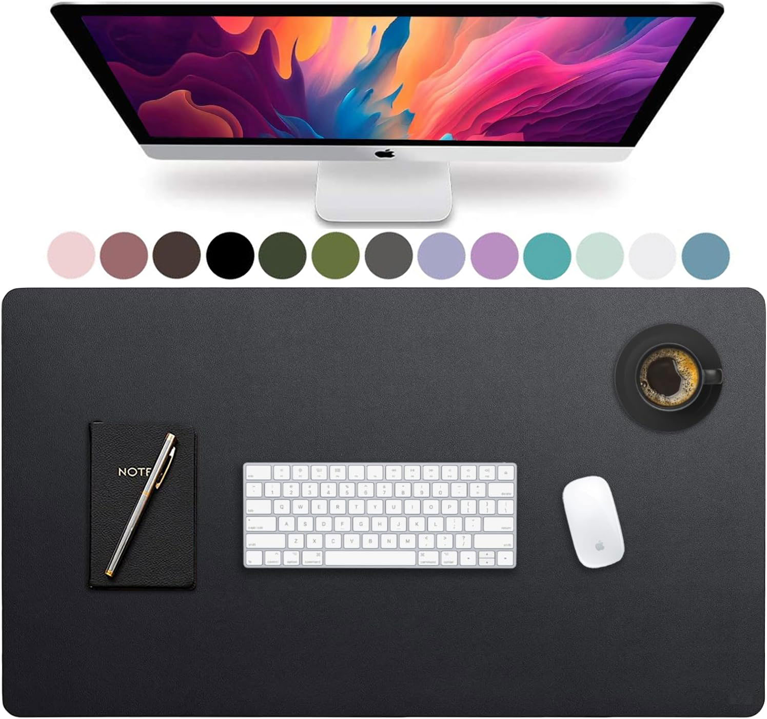 Gaming Keyboard And Mouse - Duża skórzana podkładka na biurko, mata