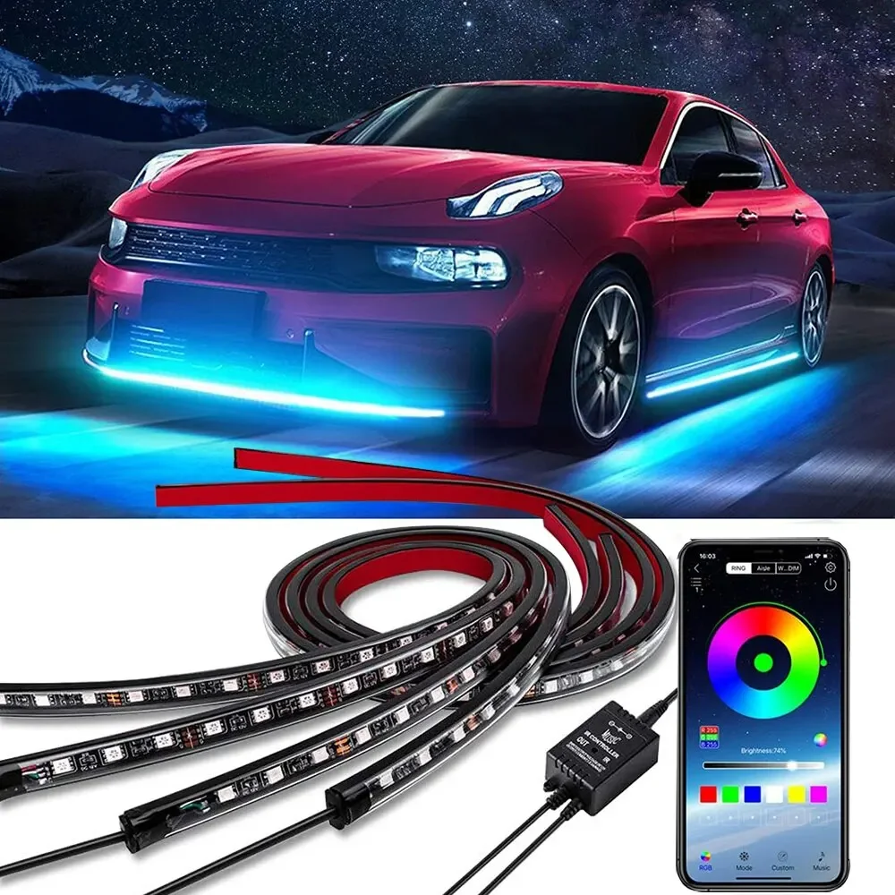 Rgb Underglow Strip - Neon LED RGB Podświetlenie Podwozia Samochodu