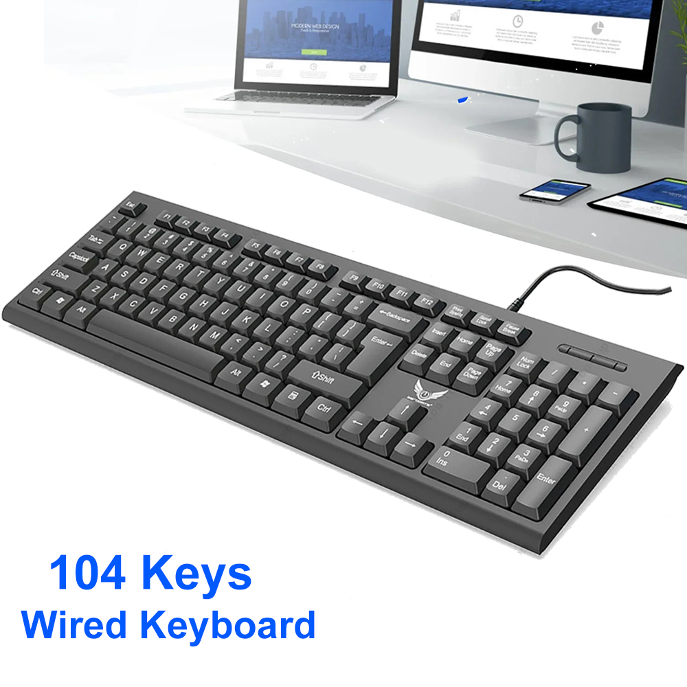 Gaming Keyboard Budget - Klawiatura przewodowa USB z 104 klawiszami