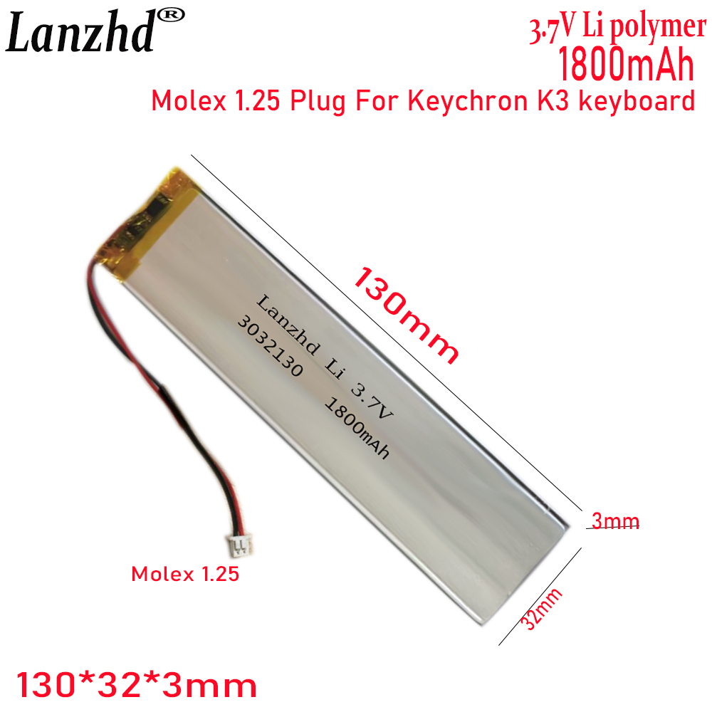 Gaming Keyboard Tester - 1-20 szt. 3032130 3.7V 1800mAh Bateria