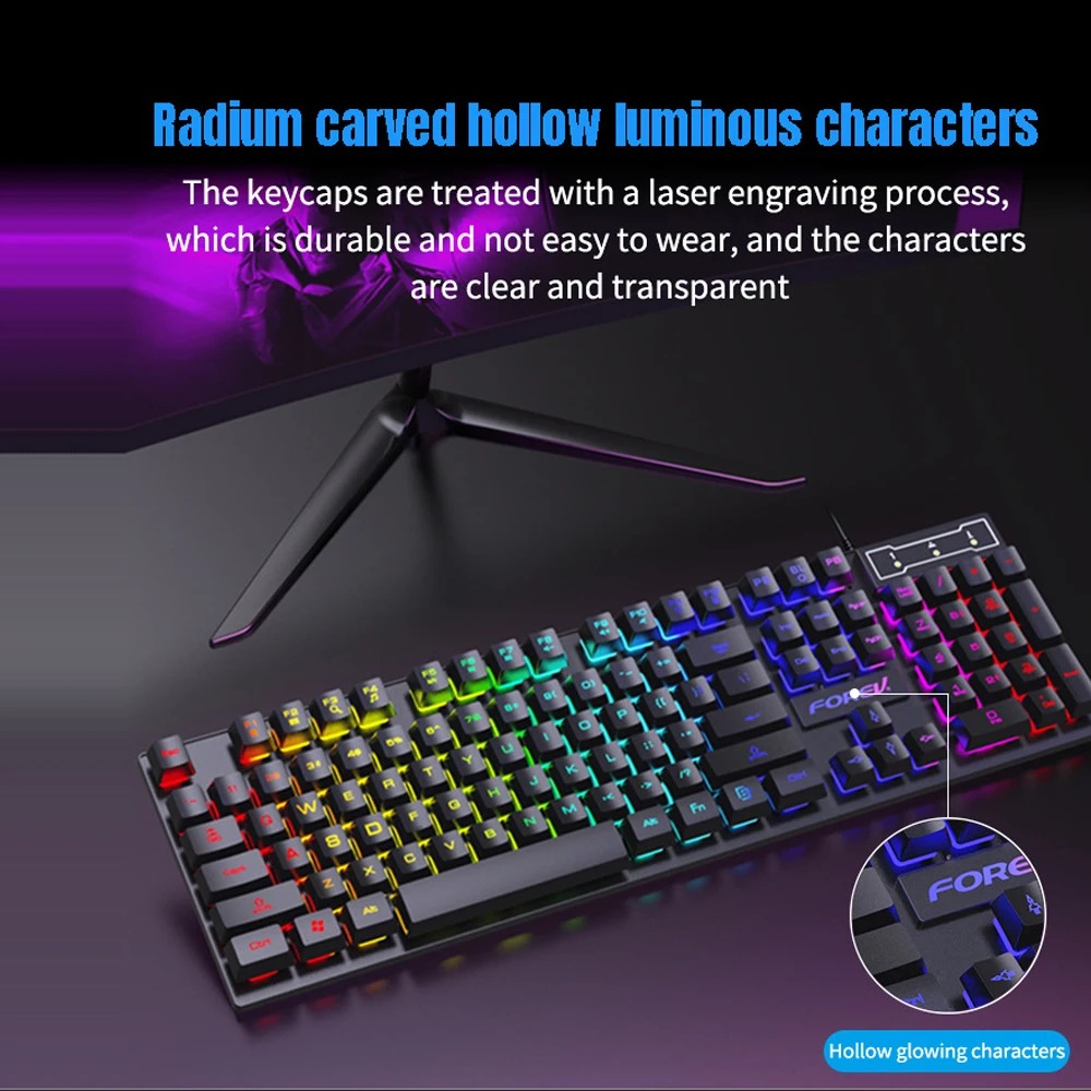 Klawiatura przewodowa 104 klaw – Gaming Keyboard Budget recenzja i cena