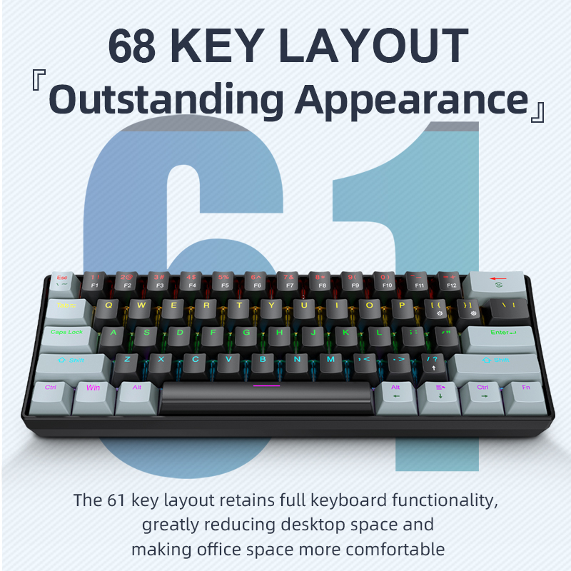APAYADO K61 Mini Klawiatura Me – Gaming Keyboard Half recenzja i cena