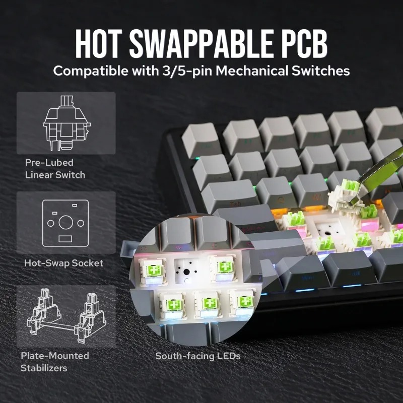 Klawiatura mechaniczna AULA F7 – Gaming Keyboard Wireless recenzja i cena