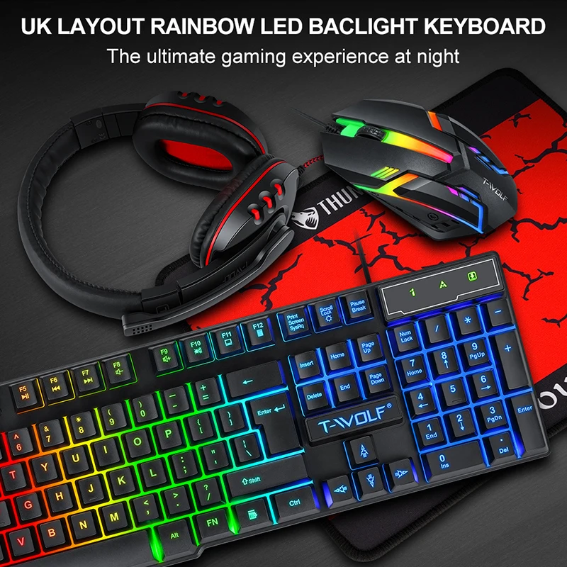 Zestaw akcesoriów dla graczy T – Gaming Keyboard Mouse Set recenzja i cena