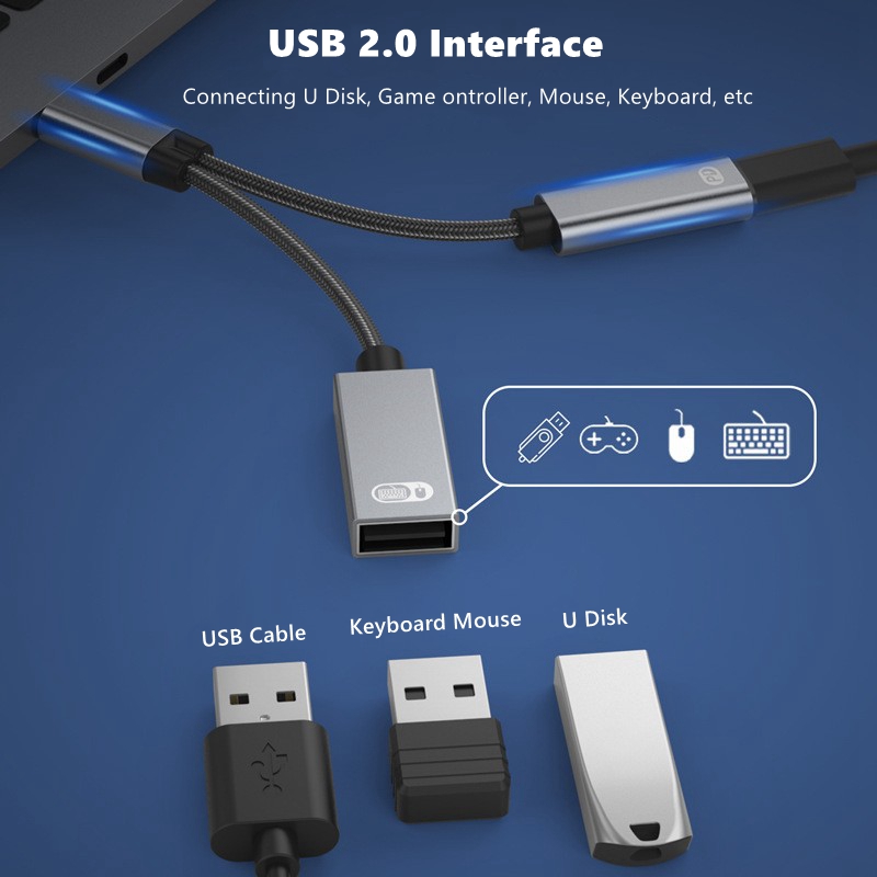 Audio 1 do 2 typ-C do USB OTG  – Gaming Keyboard Type C recenzja i cena
