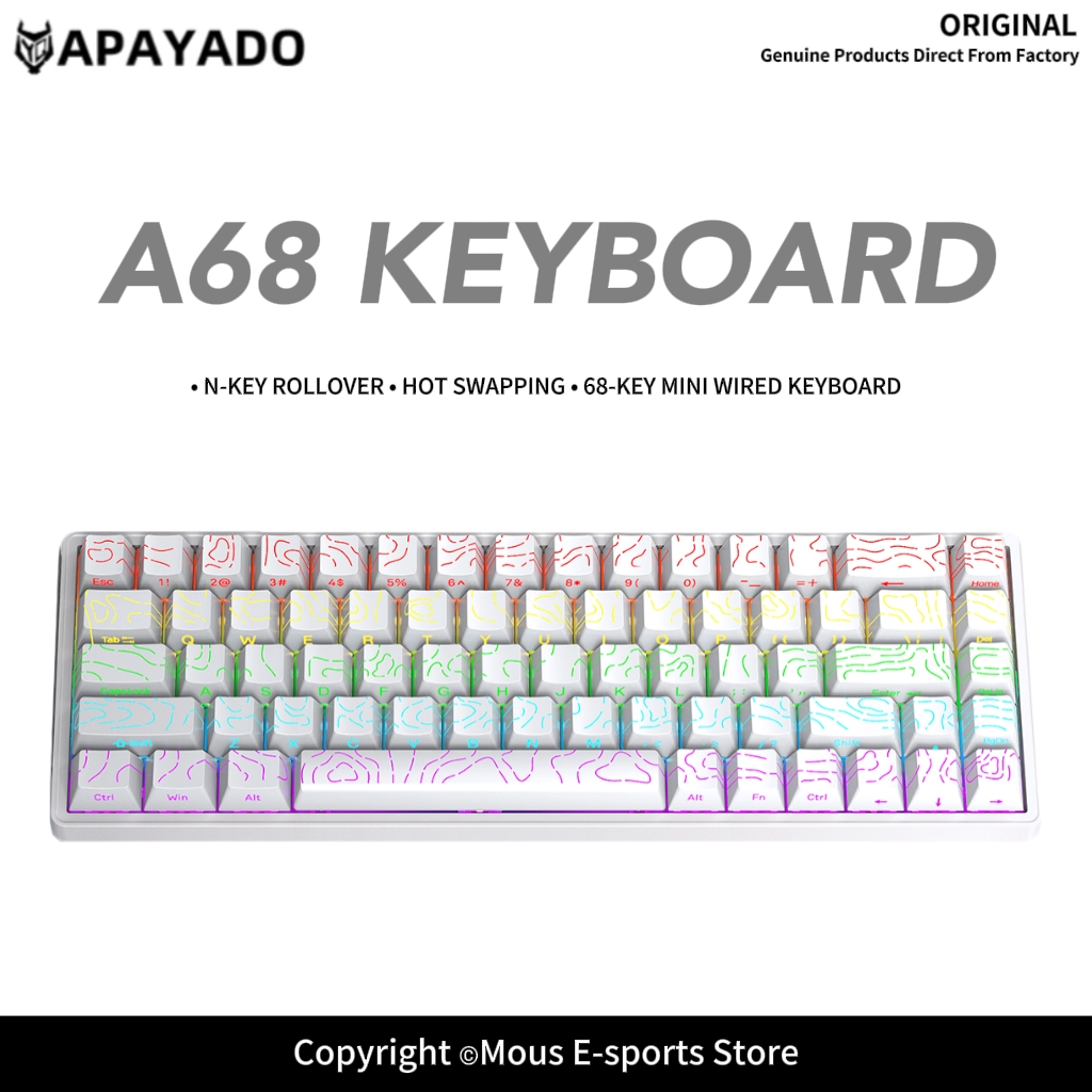 APAYADO A68 Przewodowa Klawiat – Gaming Keyboard Budget recenzja i cena