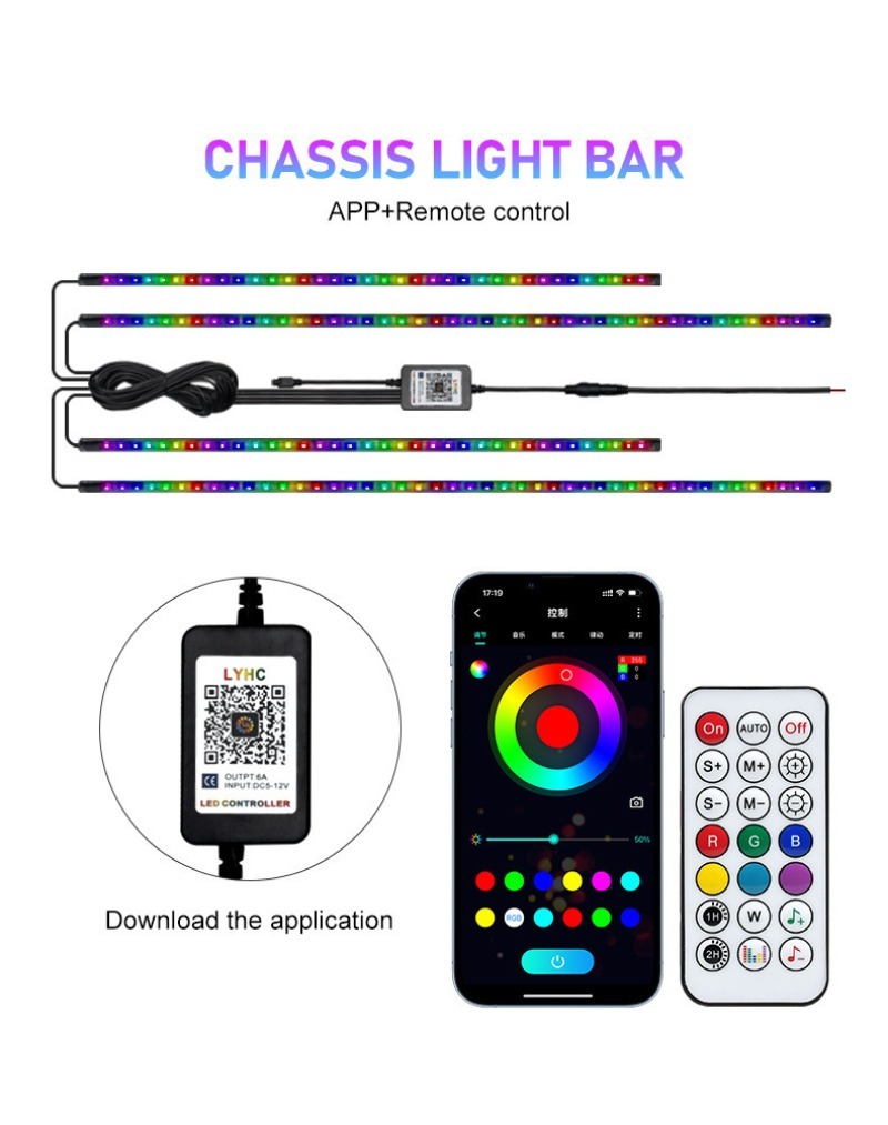 4w1 Elastyczna listwa LED pod  – Rgb Underglow Strip recenzja i cena